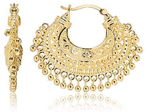 20k Yellow Gold Hoop Bali Earrings , Handmade Yellow Gold Earrings for  Women, Valentine Day Gift - Etsy